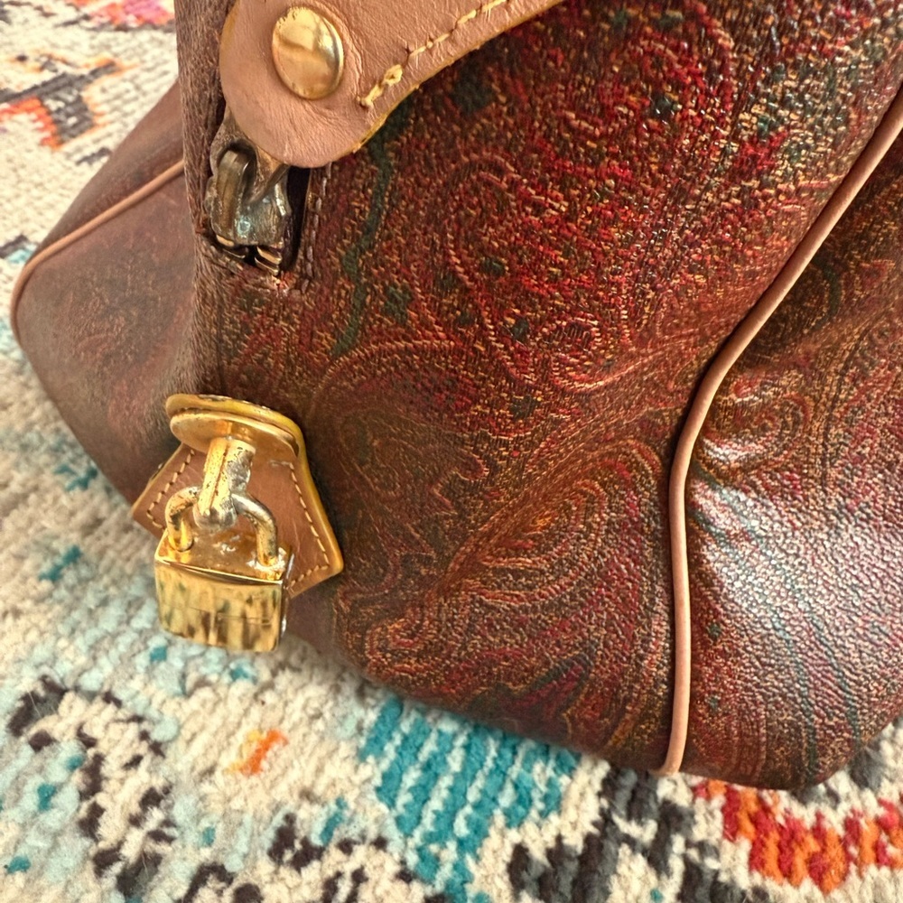 Etro Leather Paisley 48 Hour Weekender Bag🤎 - Picture 10 of 12